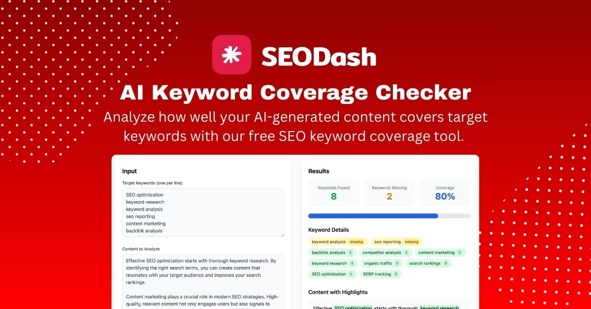 Keyword Coverage Checker Tool